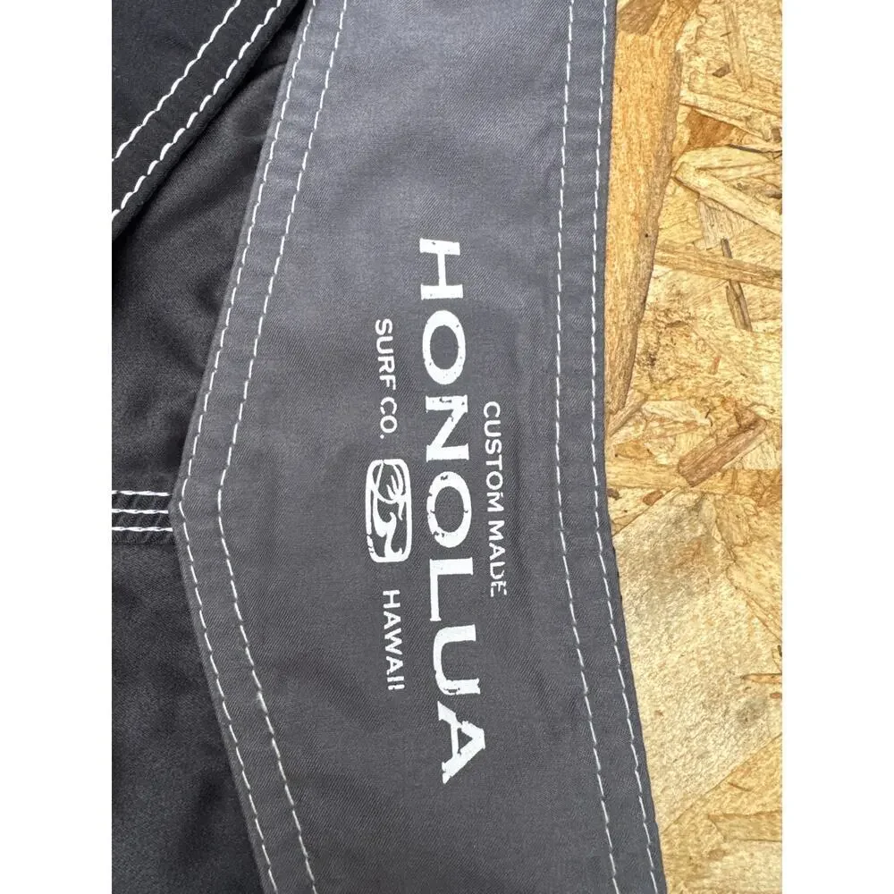 Honolua Surf Co Board Shorts Mens 42 Black Red Tie Hawaiian Surf Swim